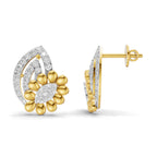 Lab Grown Diamond Earrings 0.62 Carat IGI Certified Round Shape F-G VS | 925 Sterling Silver Gold Plated Fashion Earrings