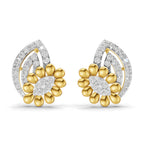 Lab Grown Diamond Earrings 0.62 Carat IGI Certified Round Shape F-G VS | 925 Sterling Silver Gold Plated Fashion Earrings