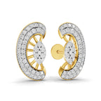 Lab Grown Diamond Earrings 0.97 Carat IGI Certified Round Shape F-G VS | 925 Sterling Silver Gold Plated Fashion Earrings