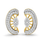 Lab Grown Diamond Earrings 0.97 Carat IGI Certified Round Shape F-G VS | 925 Sterling Silver Gold Plated Fashion Earrings