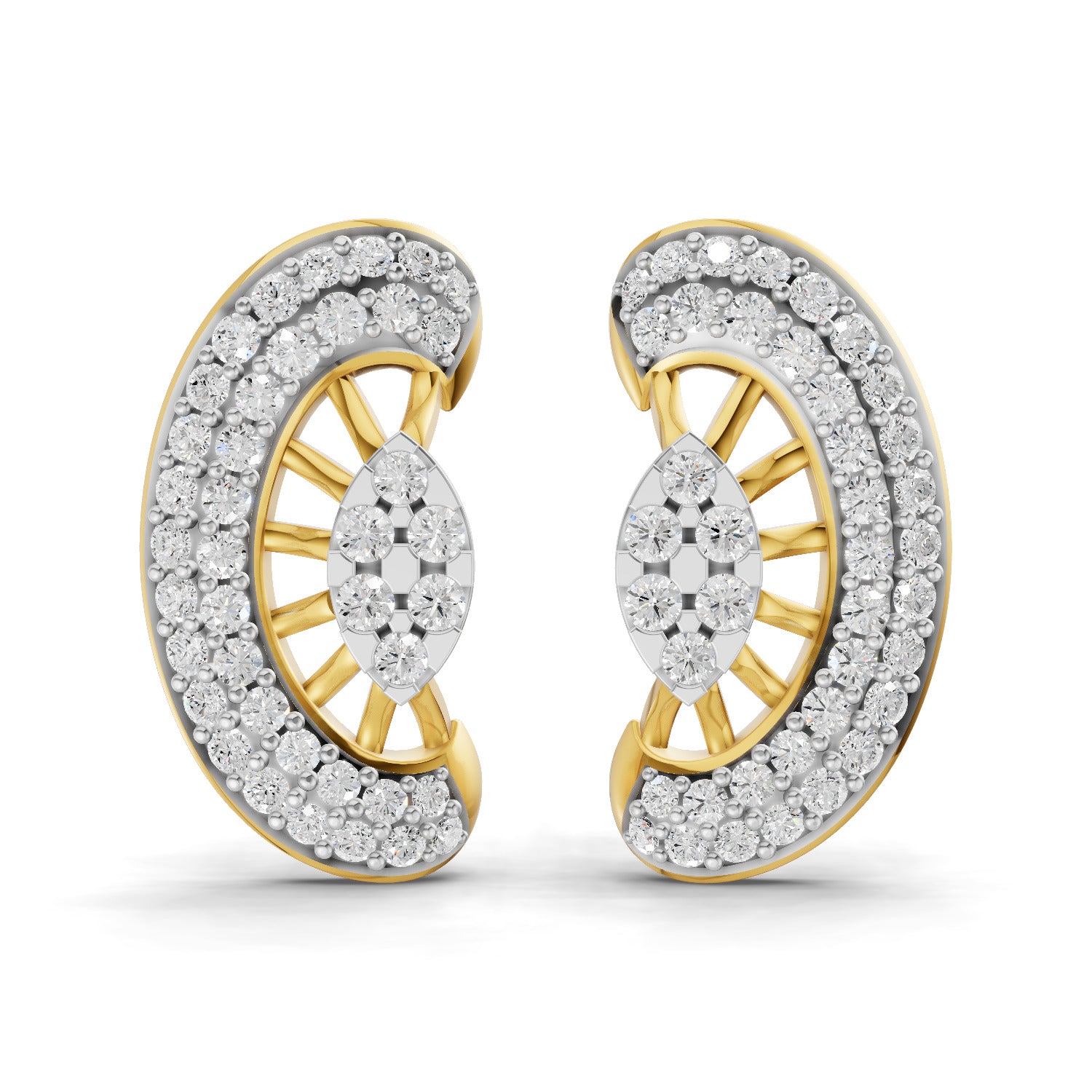 Lab Grown Diamond Earrings 0.97 Carat IGI Certified Round Shape F-G VS | 925 Sterling Silver Gold Plated Fashion Earrings