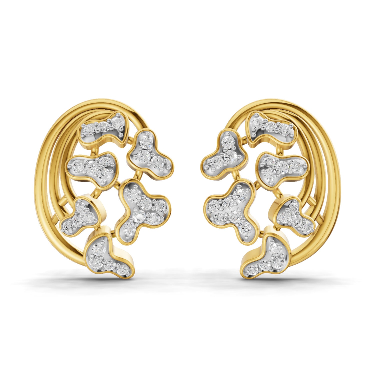 Lab Grown Diamond Earrings 0.53 Carat IGI Certified Round Shape F-G VS | 925 Sterling Silver Gold Plated Fashion Earrings
