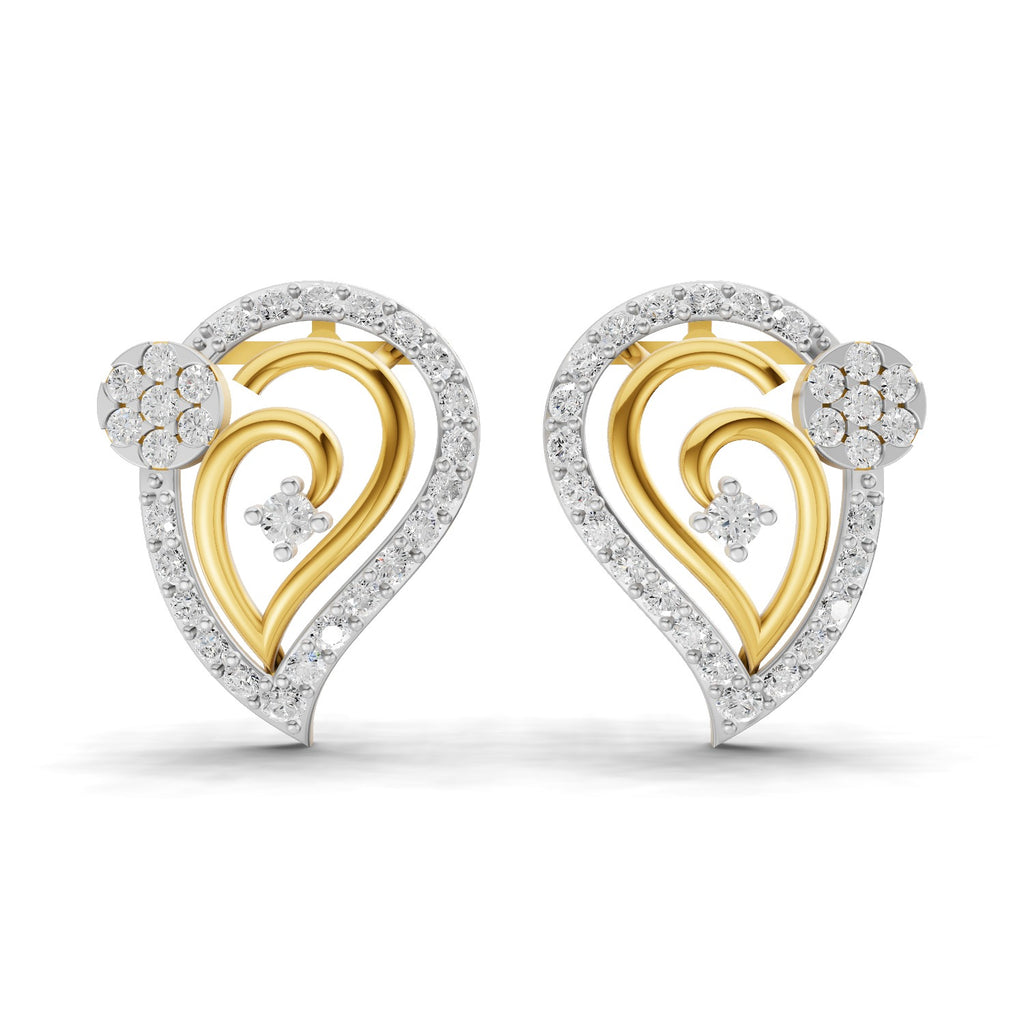 Lab Grown Diamond Earrings 0.65 Carat IGI Certified Round Shape F-G VS | 925 Sterling Silver Gold Plated Fashion Earrings