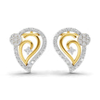 Lab Grown Diamond Earrings 0.65 Carat IGI Certified Round Shape F-G VS | 925 Sterling Silver Gold Plated Fashion Earrings