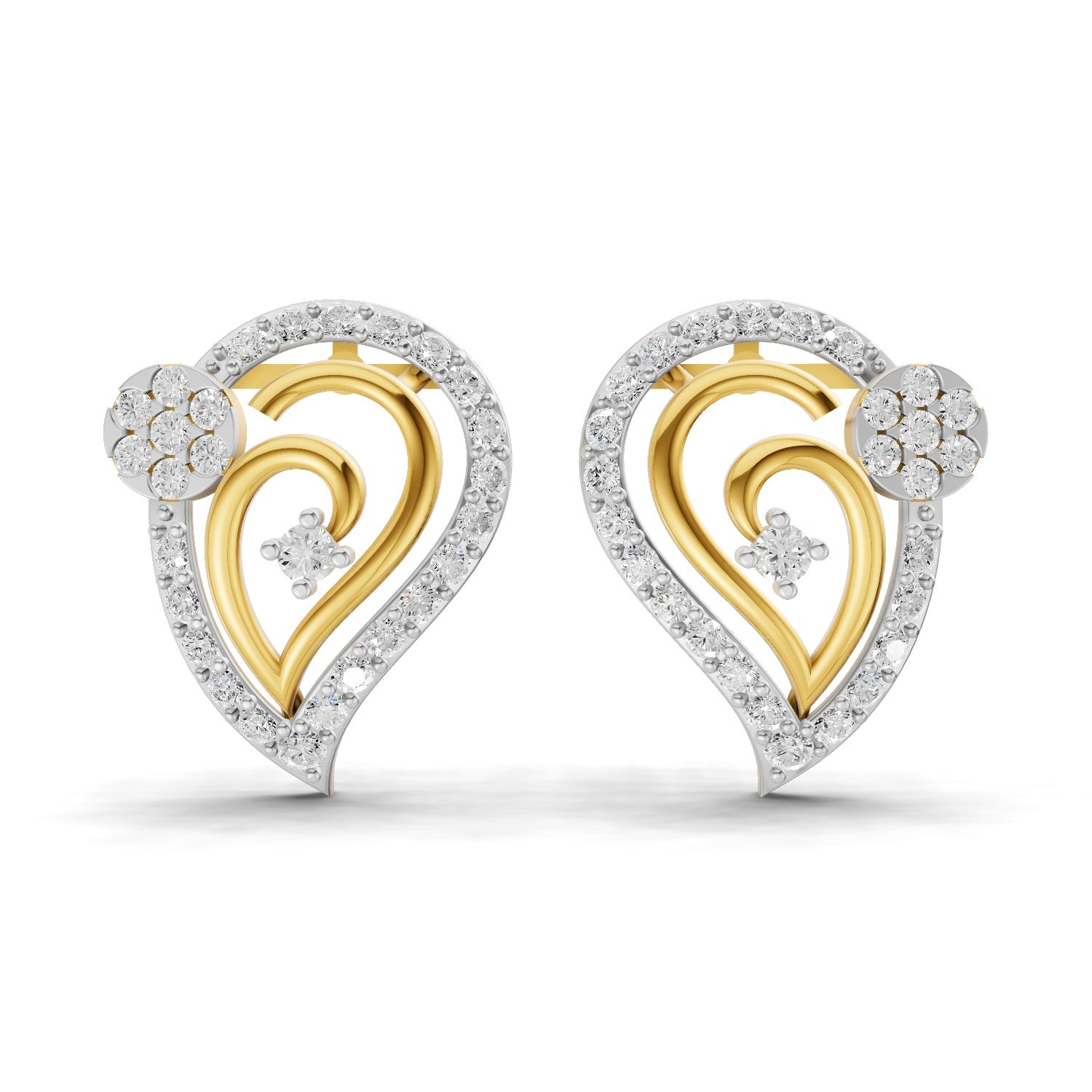 Lab Grown Diamond Earrings 0.65 Carat IGI Certified Round Shape F-G VS | 925 Sterling Silver Gold Plated Fashion Earrings