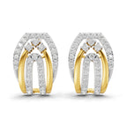Lab Grown Diamond Earrings 0.74 Carat IGI Certified Round Shape F-G VS | 925 Sterling Silver Gold Plated Fashion Earrings