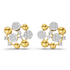 Lab Grown Diamond Earrings 0.63 Carat IGI Certified Round Shape F-G VS | 925 Sterling Silver Gold Plated Fashion Earrings