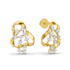 Lab Grown Diamond Earrings 0.24 Carat IGI Certified Round Shape F-G VS | 925 Sterling Silver Gold Plated Fashion Earrings