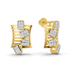 Lab Grown Diamond Earrings 0.48 Carat IGI Certified Round Shape F-G VS | 925 Sterling Silver Gold Plated Modern Earrings