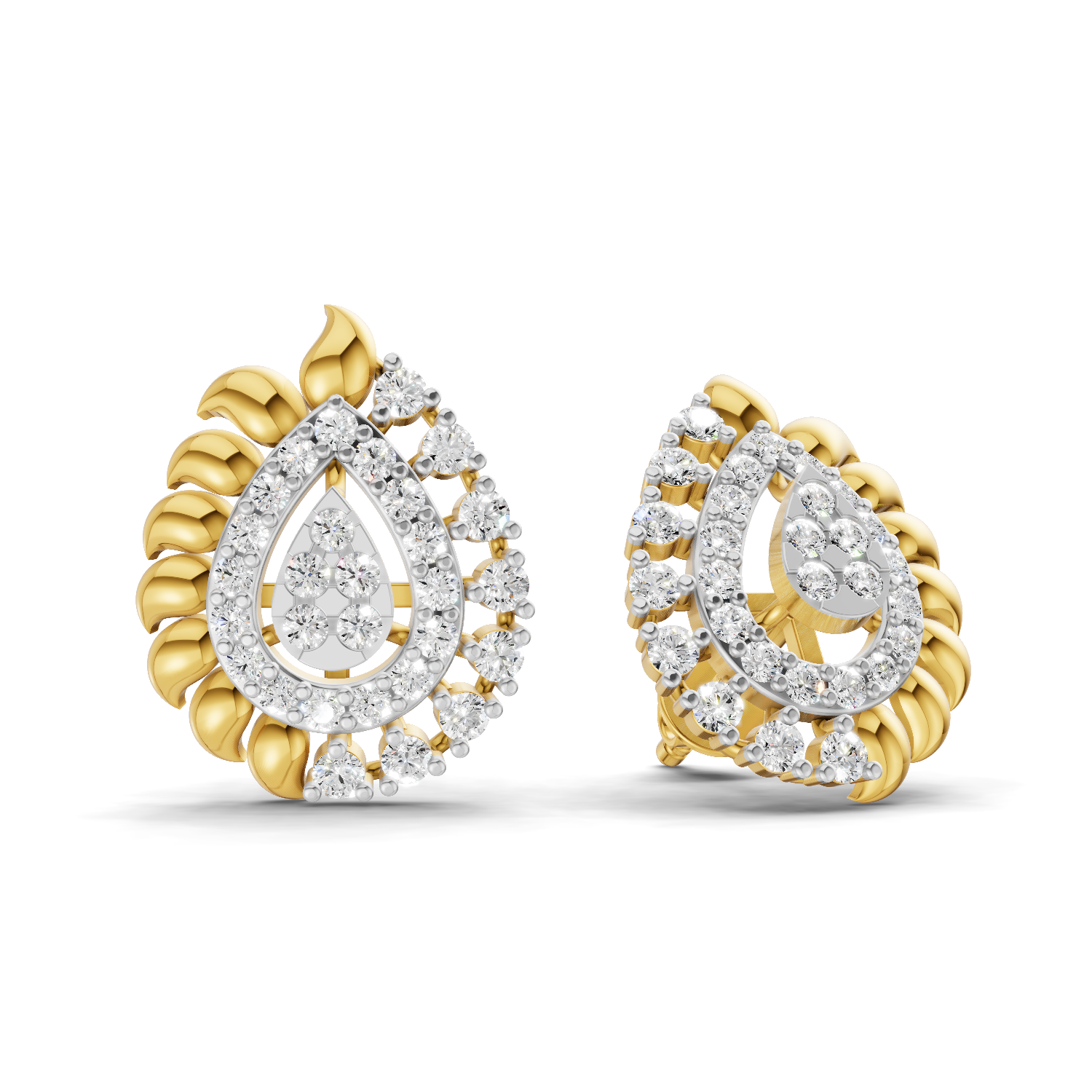 Lab Grown Diamond Earrings 0.6 Carat IGI Certified Round Shape F-G VS Quality| 925 Sterling Silver Gold Plated Mayura Diamond Stud Earrings