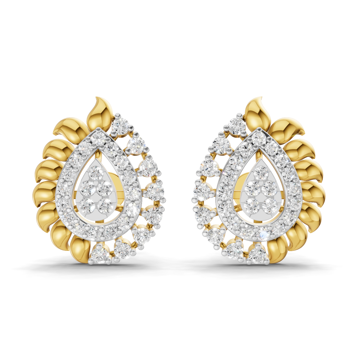 Lab Grown Diamond Earrings 0.6 Carat IGI Certified Round Shape F-G VS Quality| 925 Sterling Silver Gold Plated Mayura Diamond Stud Earrings