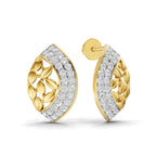Lab Grown Diamond Earrings 0.75 Carat IGI Certified Round Shape F-G VS | 925 Sterling Silver Gold Plated Fashion Earrings