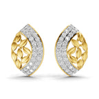 Lab Grown Diamond Earrings 0.75 Carat IGI Certified Round Shape F-G VS | 925 Sterling Silver Gold Plated Fashion Earrings
