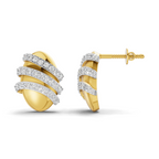 Lab Grown Diamond Earrings 0.72 Carat IGI Certified Round Shape 925 Sterling Silver Gold Plated Pave Stud Earrings