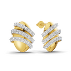 Lab Grown Diamond Earrings 0.72 Carat IGI Certified Round Shape 925 Sterling Silver Gold Plated Pave Stud Earrings