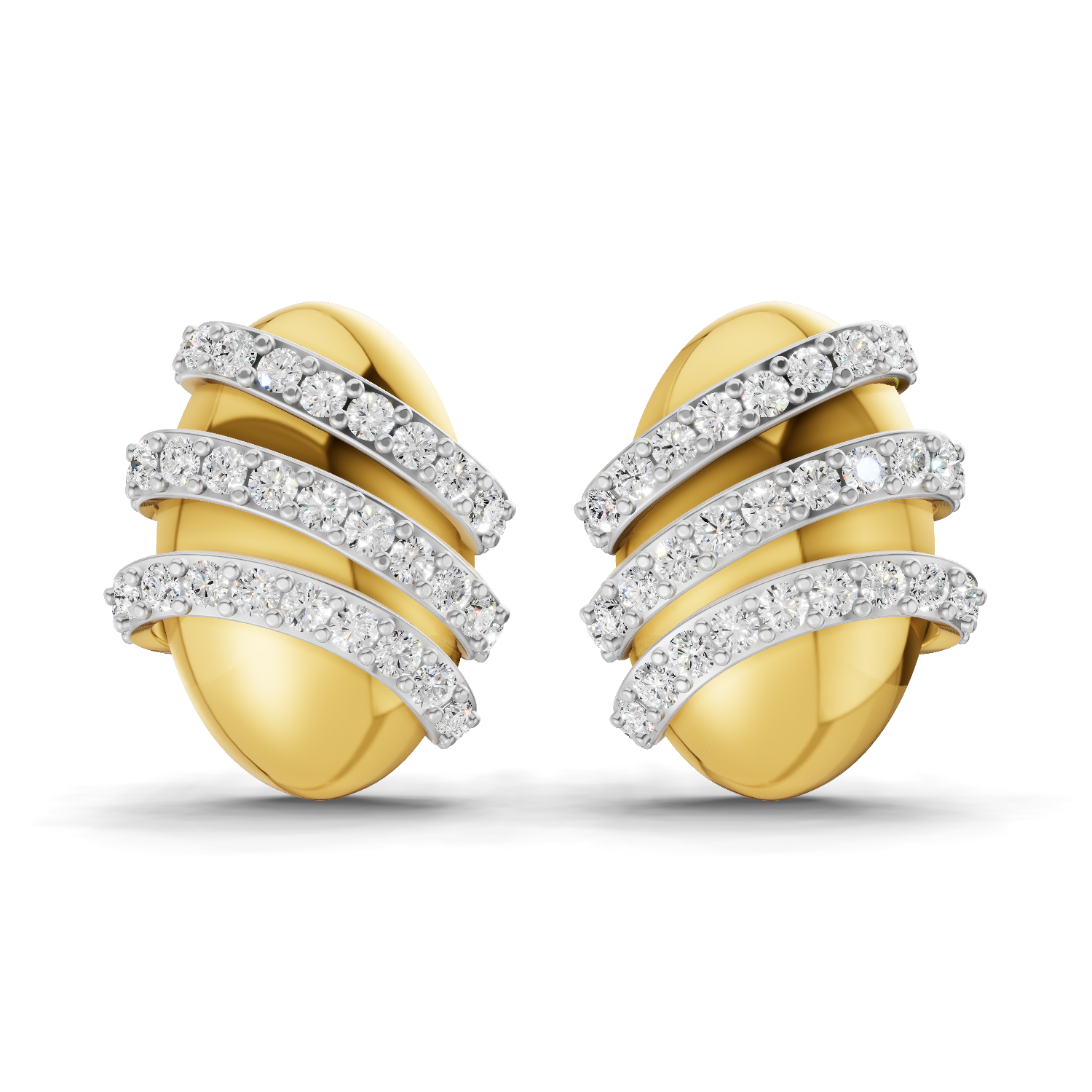Lab Grown Diamond Earrings 0.72 Carat IGI Certified Round Shape 925 Sterling Silver Gold Plated Pave Stud Earrings
