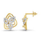 Lab Grown Diamond Earrings 0.61 Carat IGI Certified Round Shape F-G VS | 925 Sterling Silver Gold Plated Fashion Earrings