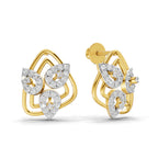 Lab Grown Diamond Earrings 0.61 Carat IGI Certified Round Shape F-G VS | 925 Sterling Silver Gold Plated Fashion Earrings