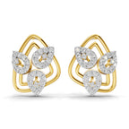 Lab Grown Diamond Earrings 0.61 Carat IGI Certified Round Shape F-G VS | 925 Sterling Silver Gold Plated Fashion Earrings