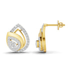 Lab Grown Diamond Earrings 0.68 Carat IGI Certified Round Shape F-G VS | 925 Sterling Silver Gold Plated Fashion Earrings
