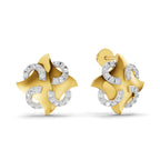 Lab Grown Diamond Earrings 0.58 Carat IGI Certified Round Shape F-G VS | 925 Sterling Silver Gold Plated Fashion Earrings