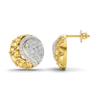 Lab Grown Diamond Earrings 1.02 Carat IGI Certified Round Shape F-G VS | 925 Sterling Silver Gold Plated Fashion Earrings