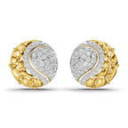 Lab Grown Diamond Earrings 1.02 Carat IGI Certified Round Shape F-G VS | 925 Sterling Silver Gold Plated Fashion Earrings