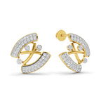 Lab Grown Diamond Earrings 1.34 Carat IGI Certified Round Shape F-G VS | 925 Sterling Silver Gold Plated Fashion Earrings