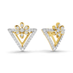 Lab Grown Diamond Earrings 0.72 Carat IGI Certified Round Shape F-G VS | 925 Sterling Silver Gold Plated Floral Earrings