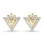 Lab Grown Diamond Earrings 0.72 Carat IGI Certified Round Shape F-G VS | 925 Sterling Silver Gold Plated Floral Earrings