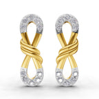 Lab Grown Diamond Earrings 0.54 Carat IGI Certified Round Shape F-G VS | 925 Sterling Silver Yellow Gold Plated Infinity Earrings