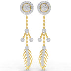 Lab Grown Diamond Earrings 0.82 Carat IGI Certified Round Shape F-G VS | 925 Sterling Silver Yellow Gold Plated Dream Catcher Earrings