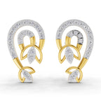 Lab Grown Diamond Earrings 0.52 Carat IGI Certified Round Shape F-G VS | 925 Sterling Silver Gold Plated Lotus Earrings