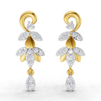 Lab Grown Diamond Earrings 0.49 Carat IGI Certified Round Shape F-G VS | 925 Sterling Silver Gold Plated Lotus Earrings