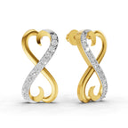 Lab Grown Diamond Earrings 0.35 Carat IGI Certified Round Shape F-G VS | 925 Sterling Silver Gold Plated Infinity Earrings