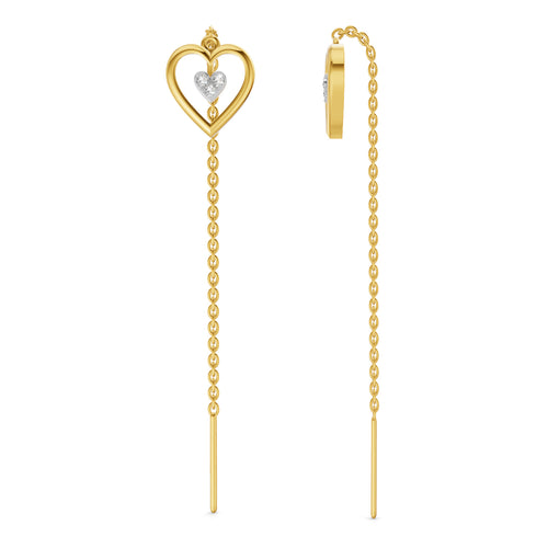 Lab Grown Diamond Earrings 0.07 Carat Round Shape 925 Sterling Silver Yellow Gold Plated Earrings