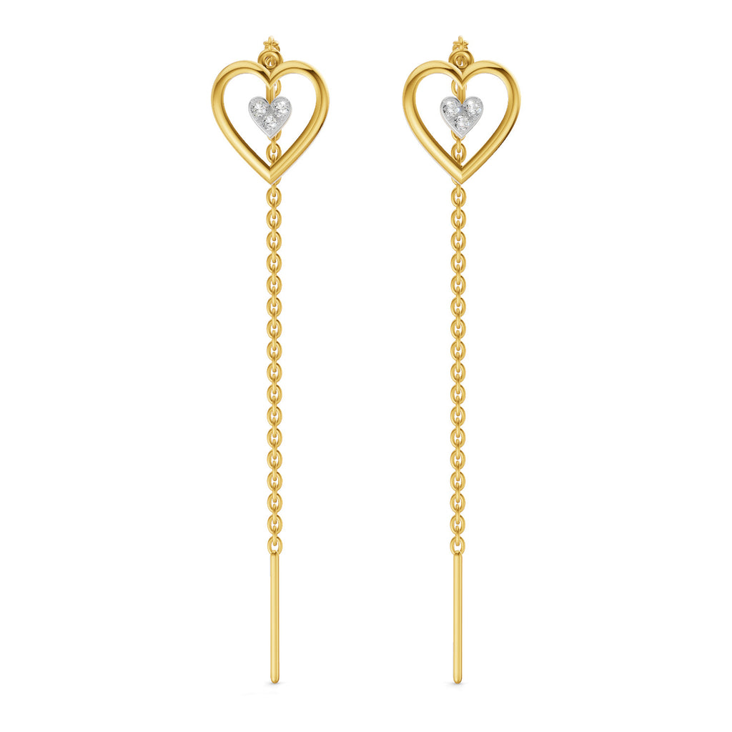 Lab Grown Diamond Earrings 0.07 Carat Round Shape 925 Sterling Silver Yellow Gold Plated Earrings