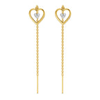 Lab Grown Diamond Earrings 0.07 Carat Round Shape 925 Sterling Silver Yellow Gold Plated Earrings