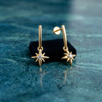 Sparq 0.07ct Minimal Celestial Diamond Star Threader Earrings