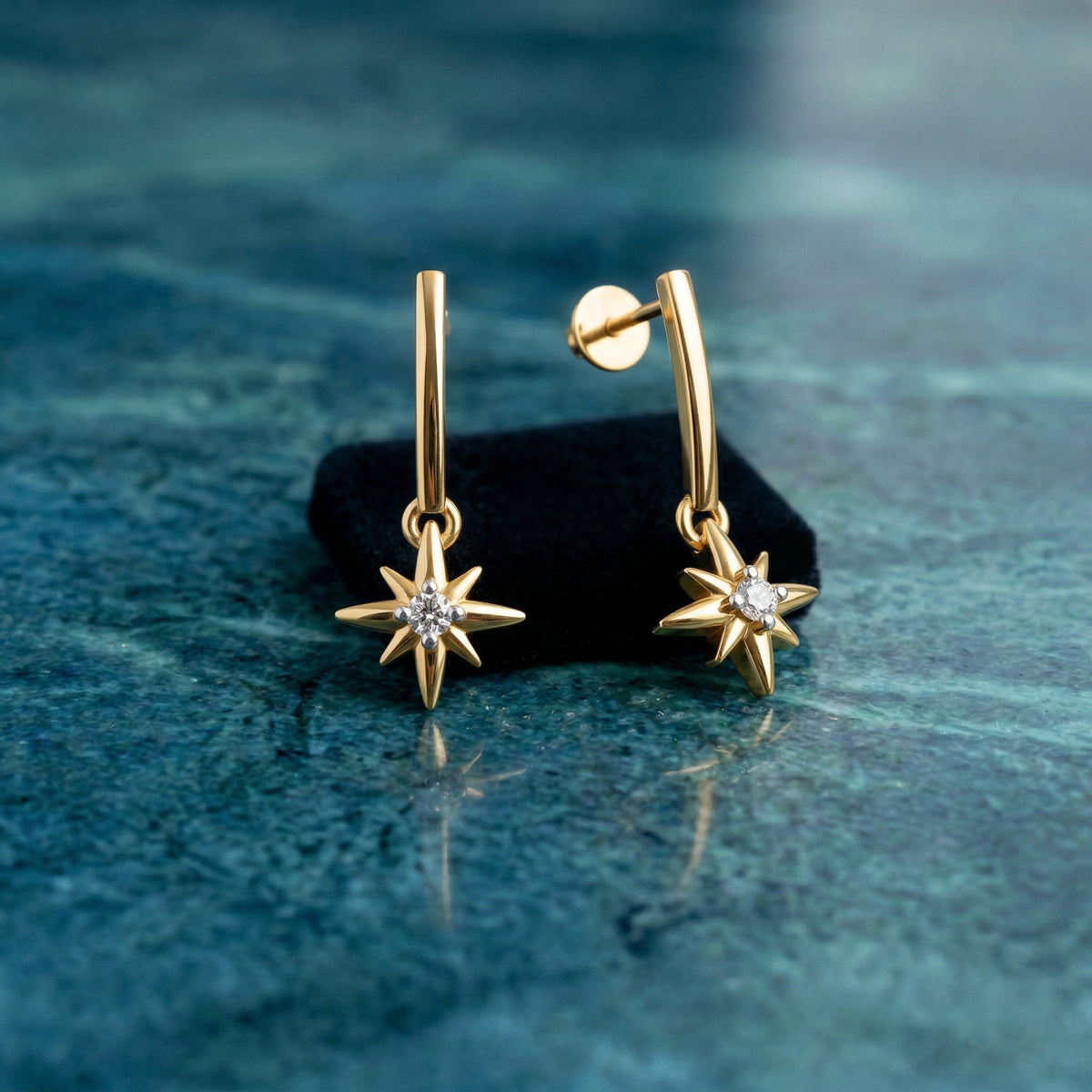 Sparq 0.07ct Minimal Celestial Diamond Star Threader Earrings