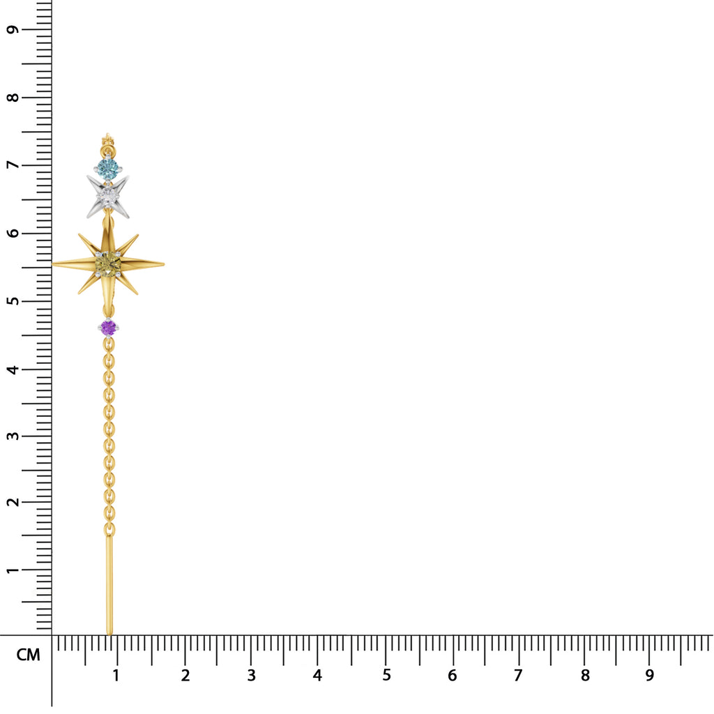 Sparq 0.08ct Dainty Celestial Diamond Star Threader Earrings