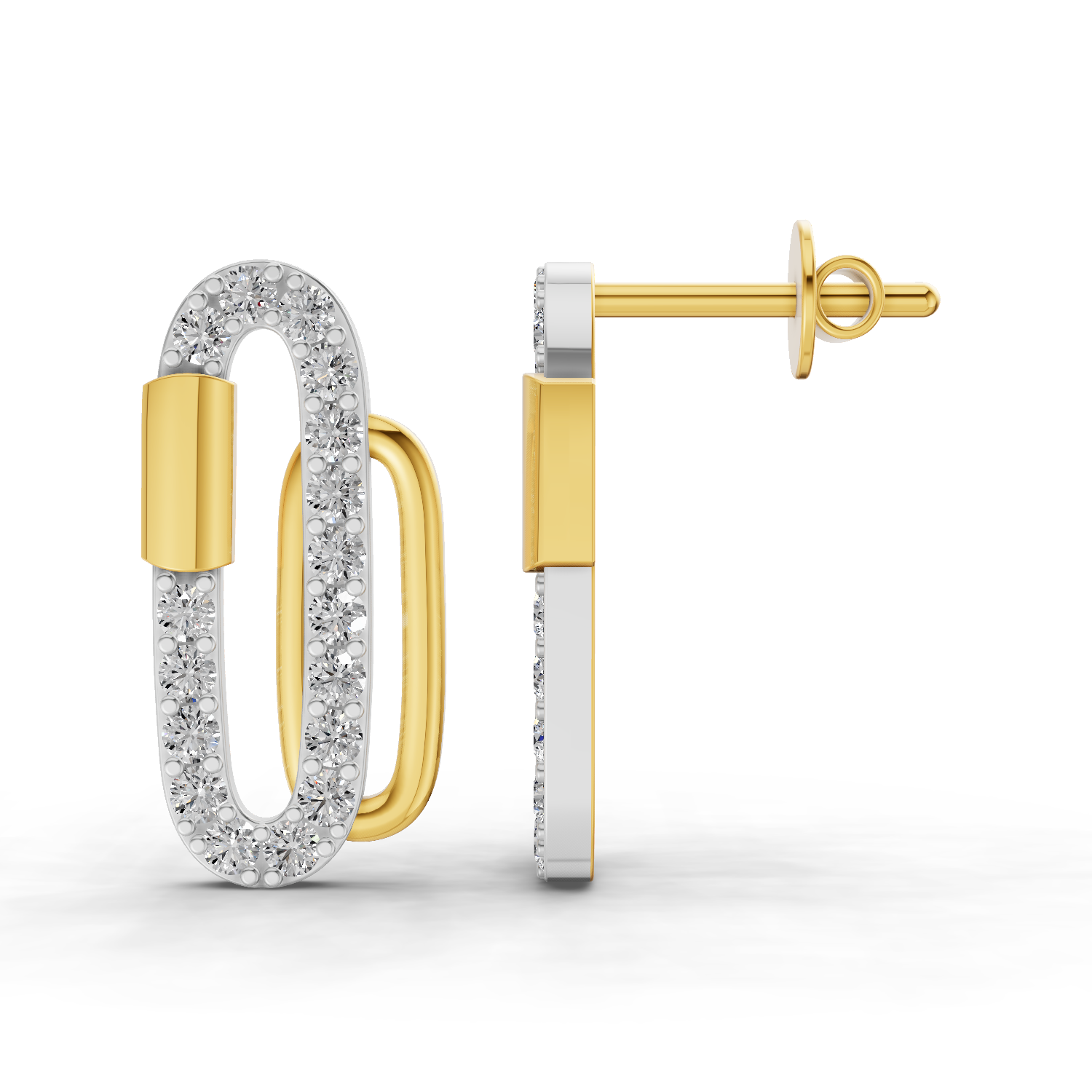 Lab Grown Diamond Earrings 0.48 Carat IGI Certified Round Shape F-G VS | 925 Sterling Silver Gold Plated Fashion Earrings
