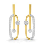 Lab Grown Diamond Earrings 0.59 Carat IGI Certified Round Shape F-G VS | 925 Sterling Silver Gold Plated Fashion Earrings