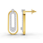 Lab Grown Diamond Earrings 0.67 Carat IGI Certified Round Shape F-G VS | 925 Sterling Silver Gold Plated Fashion Earrings