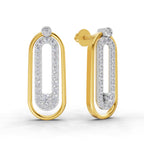 Lab Grown Diamond Earrings 0.67 Carat IGI Certified Round Shape F-G VS | 925 Sterling Silver Gold Plated Fashion Earrings