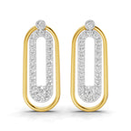 Lab Grown Diamond Earrings 0.67 Carat IGI Certified Round Shape F-G VS | 925 Sterling Silver Gold Plated Fashion Earrings