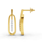 Lab Grown Diamond Earrings 0.16 Carat IGI Certified Round Shape F-G VS | 925 Sterling Silver Gold Plated Fashion Earrings