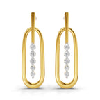 Lab Grown Diamond Earrings 0.16 Carat IGI Certified Round Shape F-G VS | 925 Sterling Silver Gold Plated Fashion Earrings