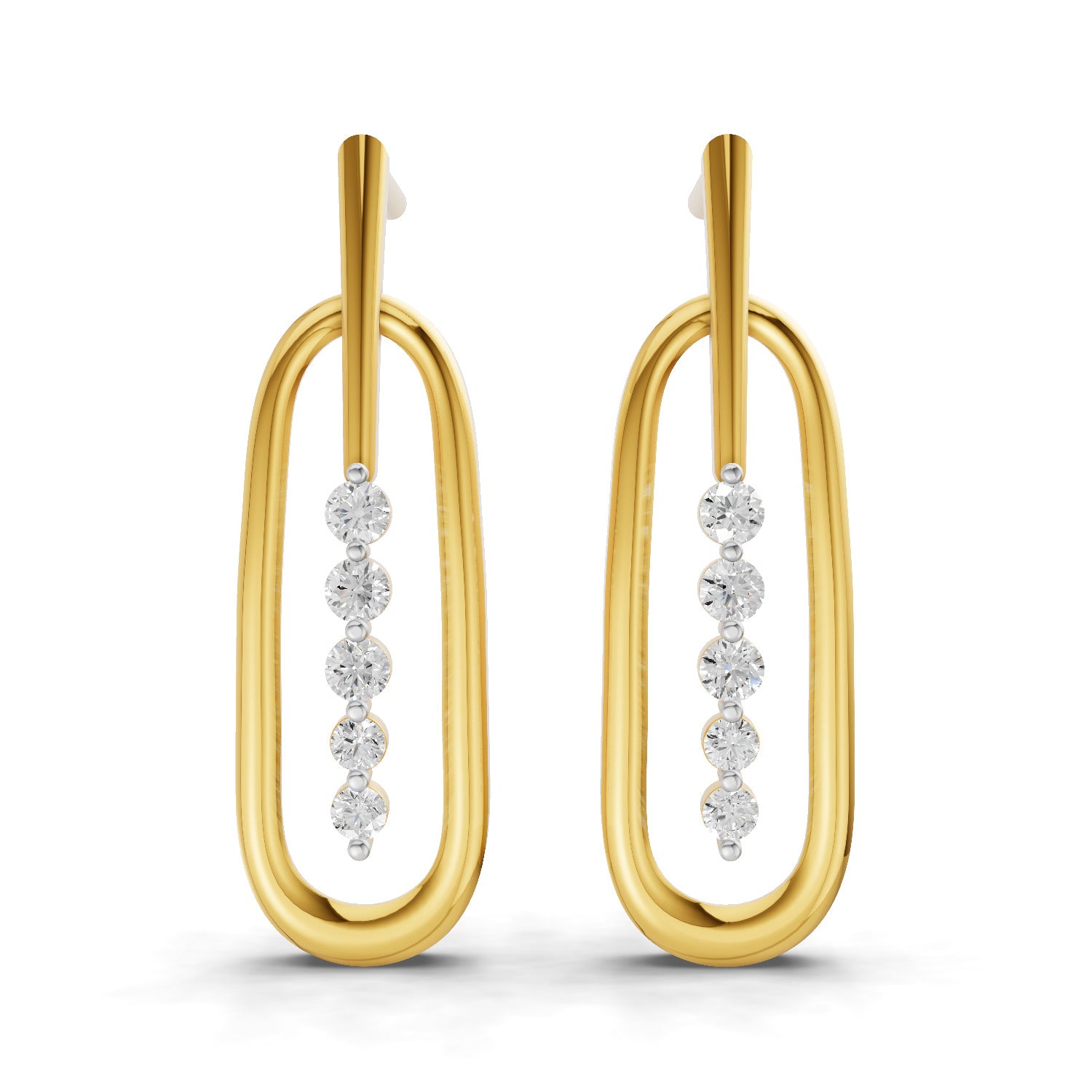 Lab Grown Diamond Earrings 0.16 Carat IGI Certified Round Shape F-G VS | 925 Sterling Silver Gold Plated Fashion Earrings