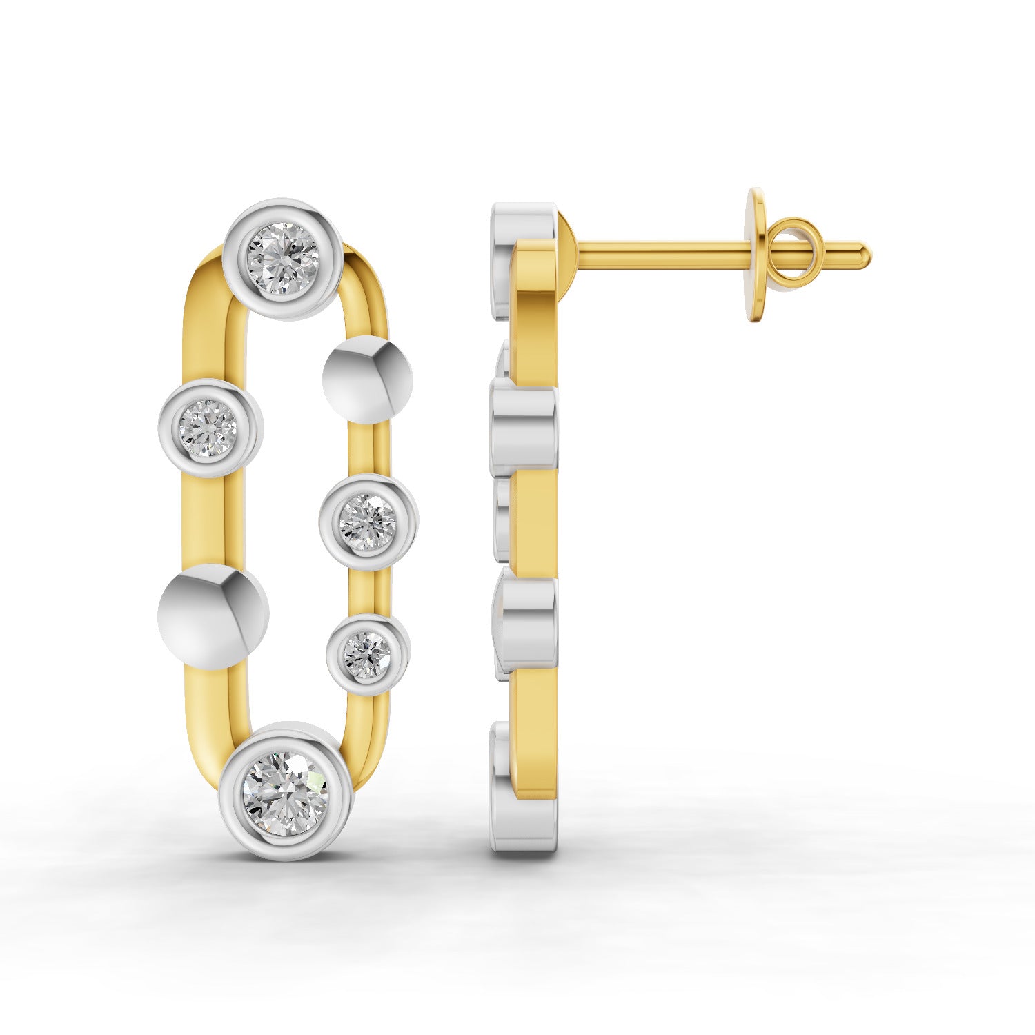 Lab Grown Diamond Earrings 0.64 Carat IGI Certified Round Shape F-G VS | 925 Sterling Silver Gold Plated Fashion Earrings